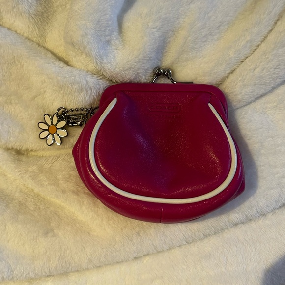 Hot Pink Coach Coin Purse - Picture 2 of 2